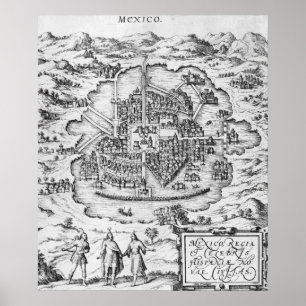 Poster Carte du Mexique