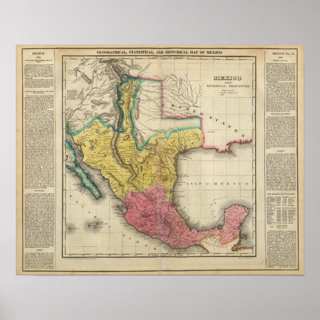Poster Carte Du Mexique (Devant)