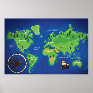 Poster Carte du monde