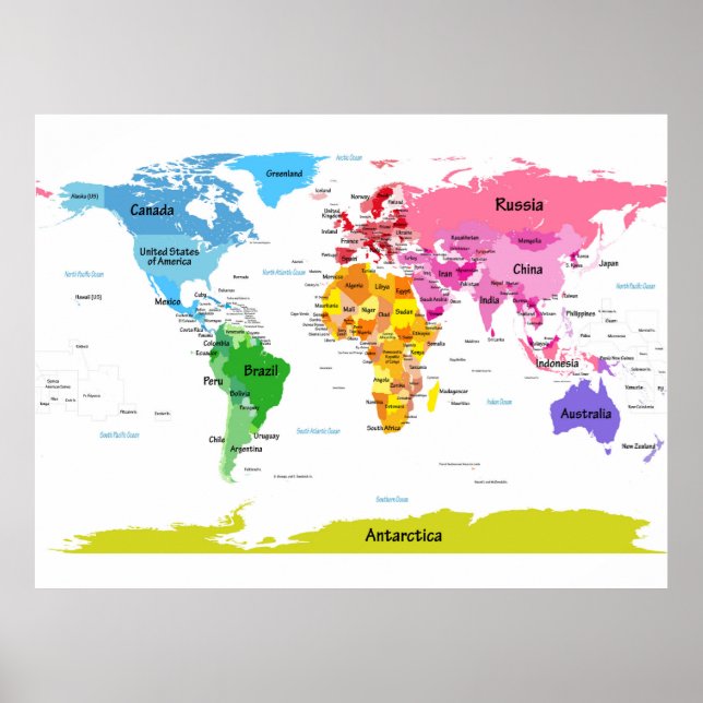 Poster Carte du monde (Devant)