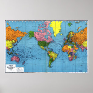 Poster Carte du monde 1942