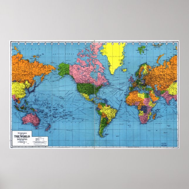 Poster Carte du monde 1942 (Devant)