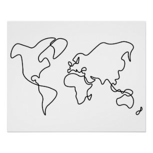 Poster Carte du monde à main