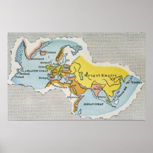 Poster CARTE du MONDE, c1300.