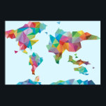 Poster Carte du monde faite de formes géométriques<br><div class="desc">Illustration colorée d'une carte du monde faite de différentes formes géométriques. | © et ® Bigstock® - Tous droits réservés.</div>