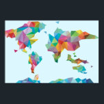Poster Carte du monde faite de formes géométriques<br><div class="desc">Illustration colorée d'une carte du monde faite de différentes formes géométriques. | © et ® Bigstock® - Tous droits réservés.</div>