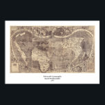 Poster Carte du monde Martin Waldseemuller 1507<br><div class="desc">Universalis Cosmographia: Sometimes referred to as "The Birth Certificate of America" ou "The Map that Named America", the Waldseemüller Map, Universalis Cosmographia, qui est le premier à afficher x the name America to the New World, and Waldseemüller and his thias Ringmann are credited with naming the continents (or at that...</div>