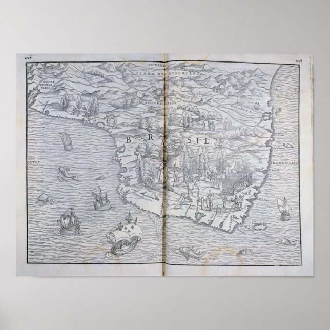 Poster Carte du nord-est du Brésil (Devant)