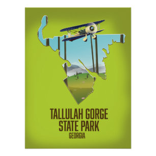 Poster Carte du parc d'état de la gorge de Tallulah