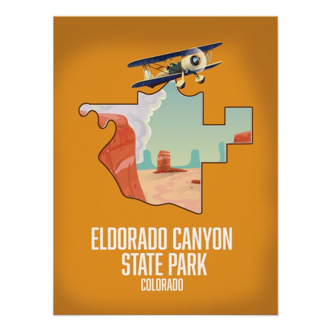 Poster carte du parc d'État d'Eldorado Canyon (Devant)
