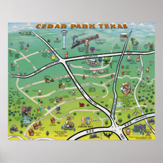 Poster carte du parc du cèdre