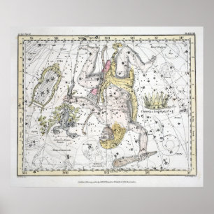 Poster Carte du plat VIII de constellations