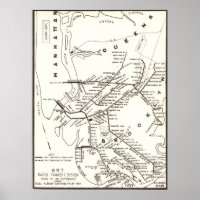 Carte du réseau de transport en commun vintage Bro