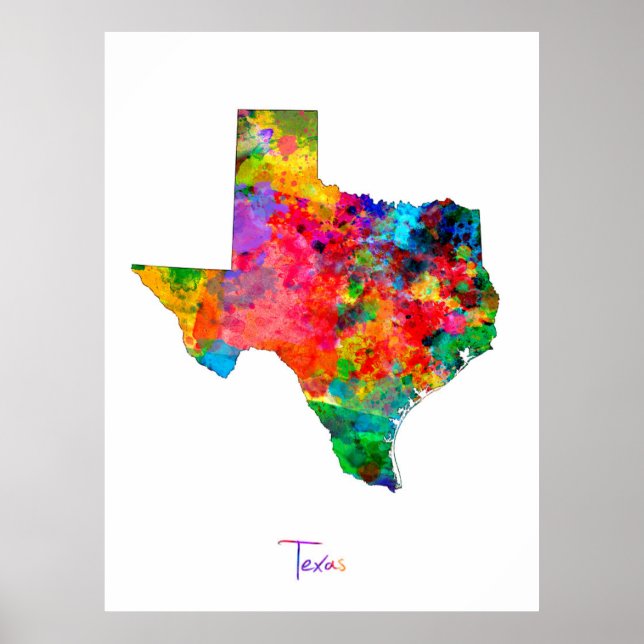 Poster Carte du Texas (Devant)