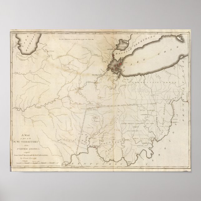 Poster Carte d'une partie du territoire du Nord-Ouest (Devant)