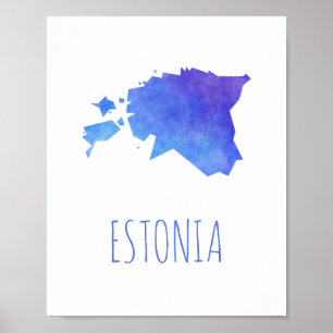 Poster Carte Estonie