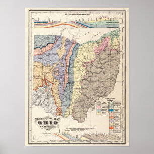 Poster Carte géologique de l'Ohio