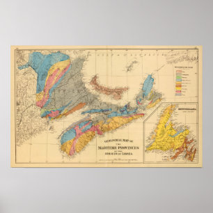 Poster Carte géologique, Provinces maritimes