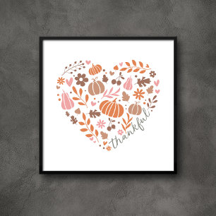 Poster Carte graphique du coeur de l'automne saisonnier