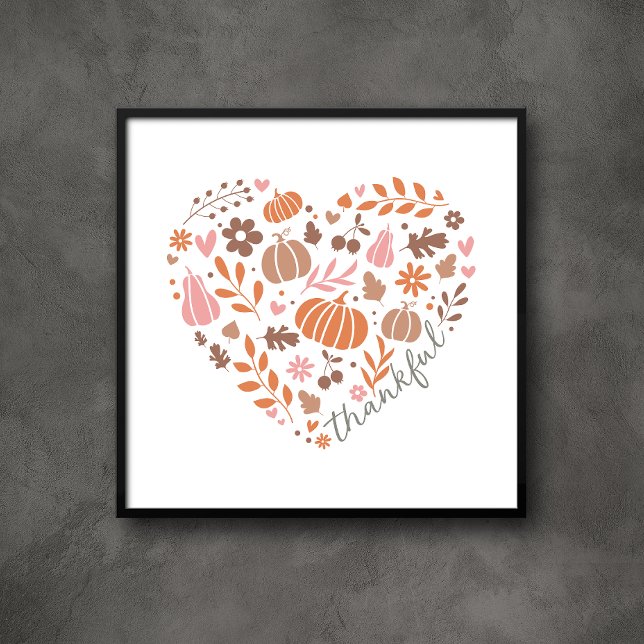 Poster Carte graphique du coeur de l'automne saisonnier (Créateur téléchargé)