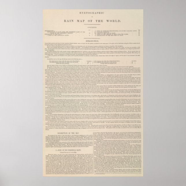 Poster Carte hyétographique ou pluviale du monde (Devant)