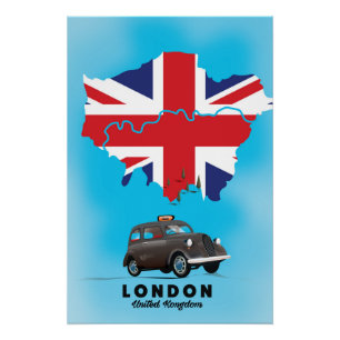 Poster Carte illustrée de Londres