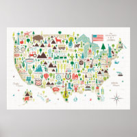 Carte illustrée des États-Unis