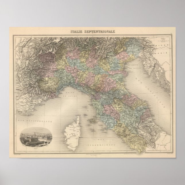 Poster Carte Italie 2 (Devant)