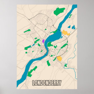 Poster carte Londonderry