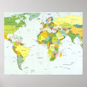 Poster carte+monde+globe+pays+atlas