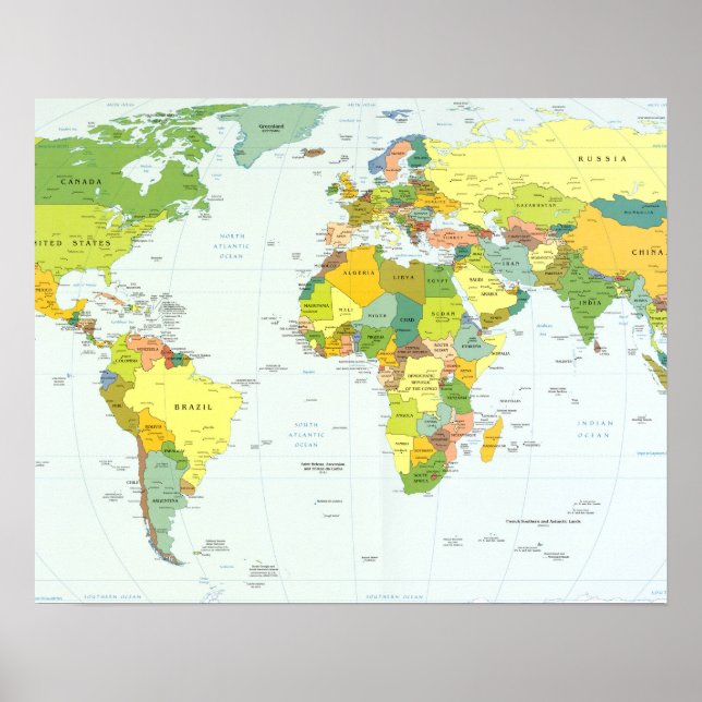 Poster carte+monde+globe+pays+atlas (Devant)
