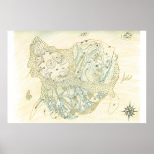 Poster Carte non étiquetée de Trino