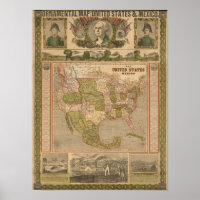 Carte ornementale des États-Unis et du Mexique