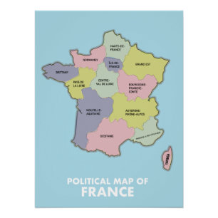 Poster Carte politique de la France