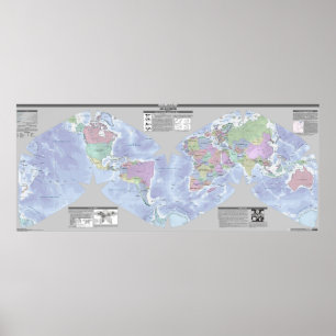 Poster Carte politique mondiale de Cahill-Keyes