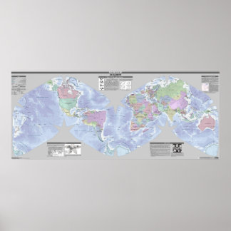 Poster Carte politique mondiale de Cahill-Keyes