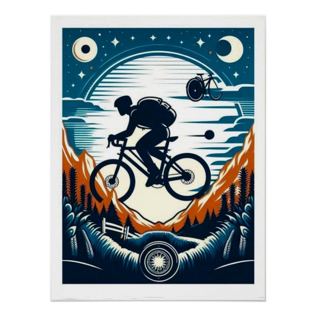 Poster Carte postale d'affiche de bicyclette (Devant)