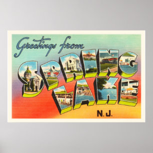 Poster Carte postale de Vintage voyage du New Jersey NJ
