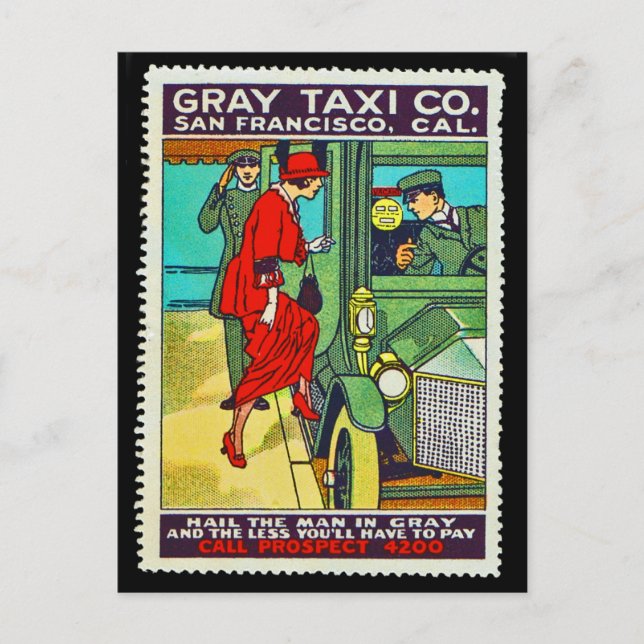 Poster carte postale Grey Taxi Co. SF (Devant)