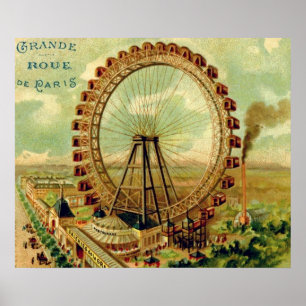 Poster Carte postale parisienne vintage