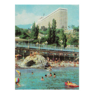 Poster Carte postale soviétique Hotel Yalta (1979)