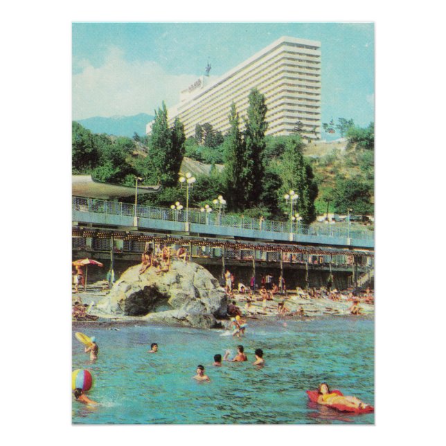 Poster Carte postale soviétique Hotel Yalta (1979) (Devant)