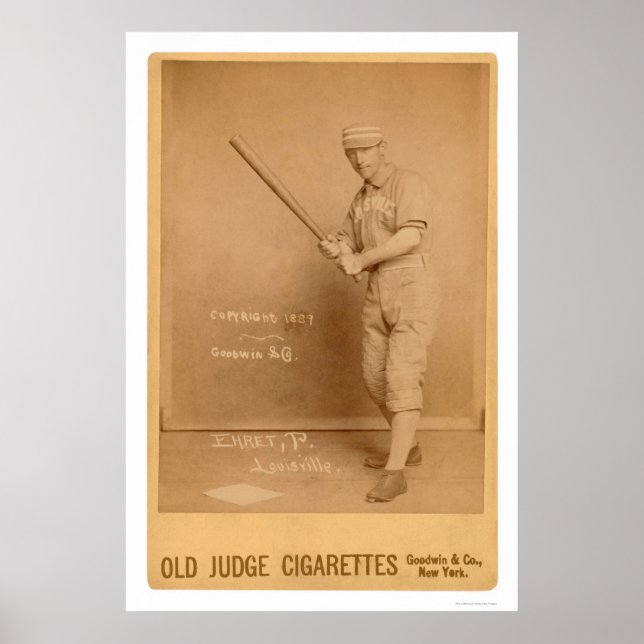 Poster Carte Red Ehret Baseball 1889 (Devant)