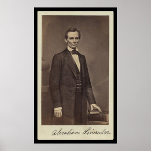 Poster Carte Signée Abraham Lincoln 1860