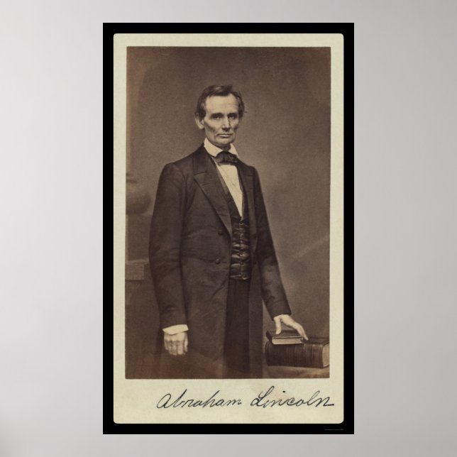 Poster Carte Signée Abraham Lincoln 1860 (Devant)