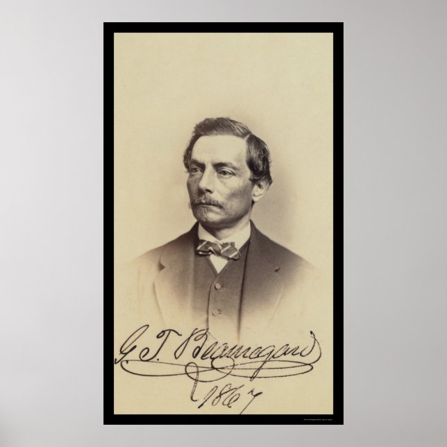 Poster Carte signée Beauregard générale 1867 (Devant)