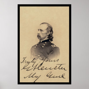 Poster Carte signée George Armstrong Custer 1866