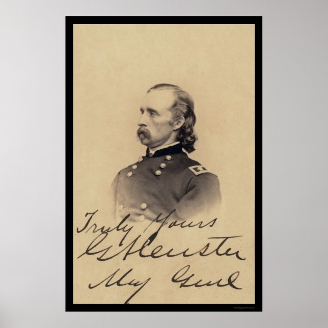 Poster Carte signée George Armstrong Custer 1866 (Devant)