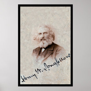 Poster Carte signée par Longfellow 1860 de Henry