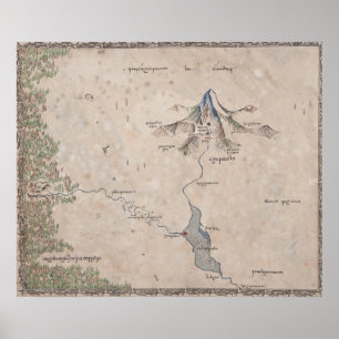 Poster Carte Sindarin de la Lonely Mountain
